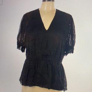 Black textured blouse by Lewit